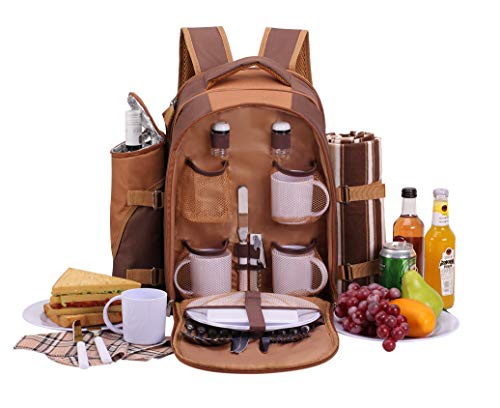 apollo walker 4 Personen Picknick Rucksack Picknick Rucksack Tasche Hamper Cooler Bag mit Geschirr...