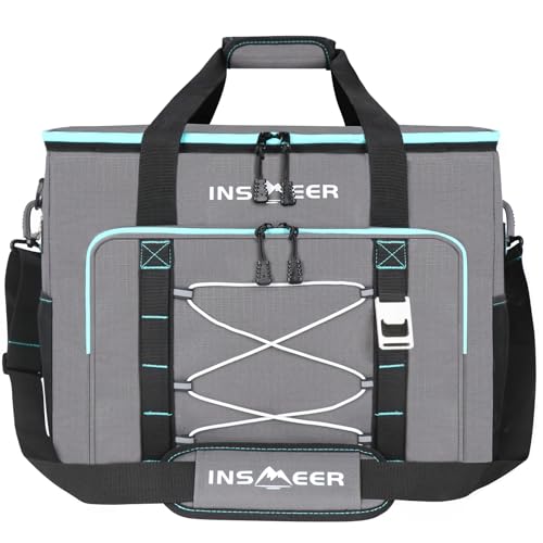 INSMEER Kühltasche Gross 55L, 80 Cans Kühltasche Faltbar, Auslaufsicher & Wasserdicht Isolierte...