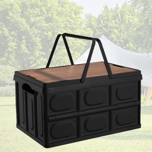 GOLRISEN Campingbox 30L Picknickkorb Aufbewahrungsbox Stapeln Camping Klappbox Ordnungsboxen Faltbox...