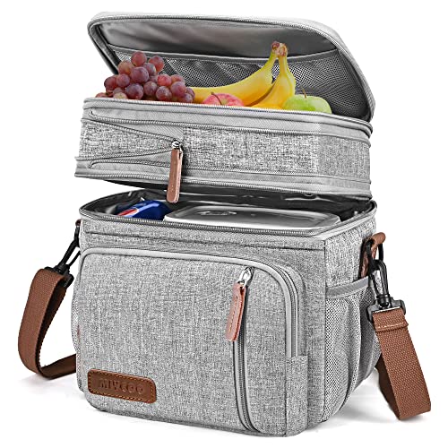 MIYCOO Kühltasche Lunchtasche für Männer und Frauen - Doppeldecker Lunchtasche, Mittagessen...
